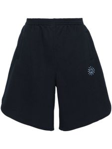 Société Anonyme short de sport en coton à logo brodé - Bleu