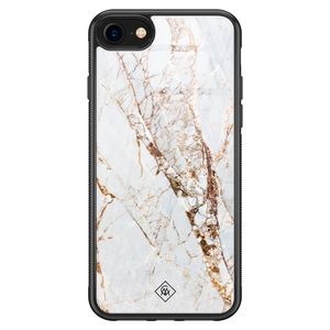 iPhone SE 2020 glazen hardcase - Marmer goud