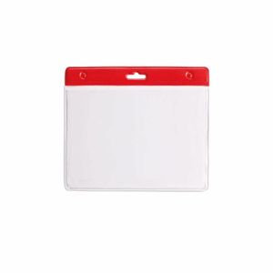 Multipack van 10x Badgehouder rood 11,5 x 9,5 cm   -