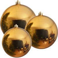 3x Grote gouden kerstballen van 14/20/25 cm glans van kunststof - thumbnail