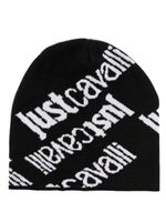 Just Cavalli bonnet à logo en intarsia - Noir