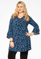 Yoek Tuniek wide bottom MILLEFLEUR | Blauw | Maat 38/40