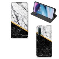 OnePlus Nord CE 5G | Standcase | Marmer Wit Zwart - Origineel Cadeau Man