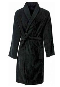 Zwarte fleece badjas basic line-l
