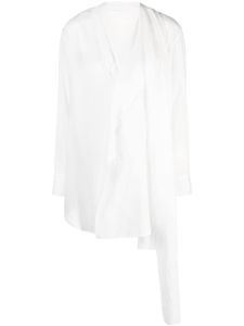 Yohji Yamamoto blouse asymétrique à manches longues - Blanc