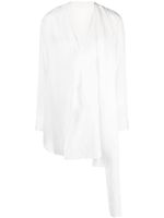 Yohji Yamamoto blouse asymétrique à manches longues - Blanc - thumbnail