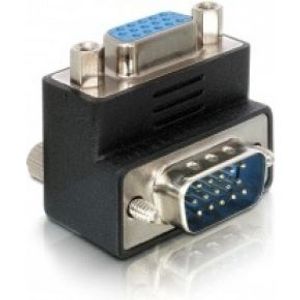 DeLOCK Adapter VGA male/female right angled VGA 15pin Zwart