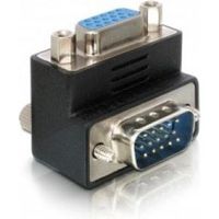 DeLOCK Adapter VGA male/female right angled VGA 15pin Zwart - thumbnail