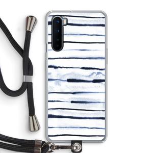 Ink Stripes: OnePlus Nord Transparant Hoesje met koord