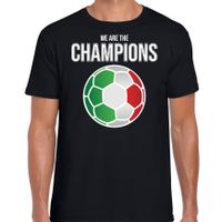 Italie EK/ WK supporter t-shirt we are the champions met Italiaanse voetbal zwart heren