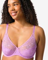 HEMA Niet voorgevormde kanten bh met beugel paars (paars)