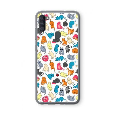 Kleurrijke katten: Samsung Galaxy A11 Transparant Hoesje