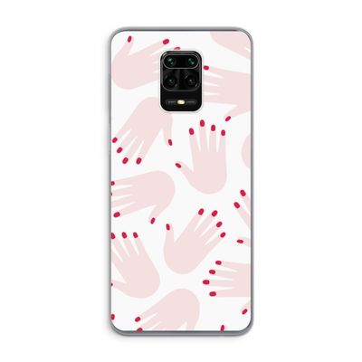 Hands pink: Xiaomi Redmi Note 9 Pro Transparant Hoesje