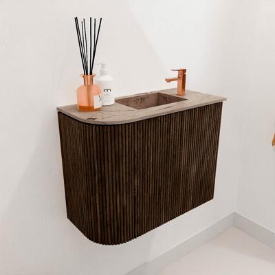 Toiletmeubel Mondiaz Joya Dlux | 51.6 cm | Meubelkleur Walnut | Faye wastafel Arena Wasbak Rechts | 1 kraangat