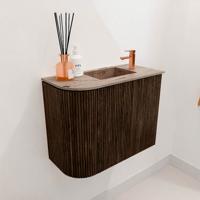 Toiletmeubel Mondiaz Joya Dlux | 51.6 cm | Meubelkleur Walnut | Faye wastafel Arena Wasbak Rechts | 1 kraangat