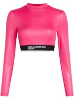 Karl Lagerfeld Jeans t-shirt crop à manches longues - Rose