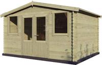 Blokhut Dallas 376x292 Olijfgroen Geimpregneerd - Outdoor life
