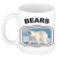 Dieren grote ijsbeer beker - bears/ ijsberen mok wit 300 ml     - - thumbnail