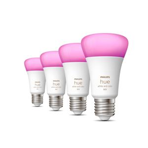 Philips Lighting Hue LED-lamp (4 stuks) 871951432840200 Energielabel: F (A - G) Hue White & Col. Amb. E27 Viererpack 4x570lm 60W E27 9 W Warmwit tot koudwit
