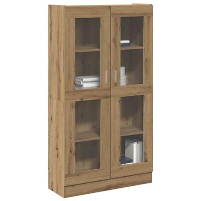 Hoge kast 82,5x30,5x150 cm bewerkt hout artisanaal eikenkleur
