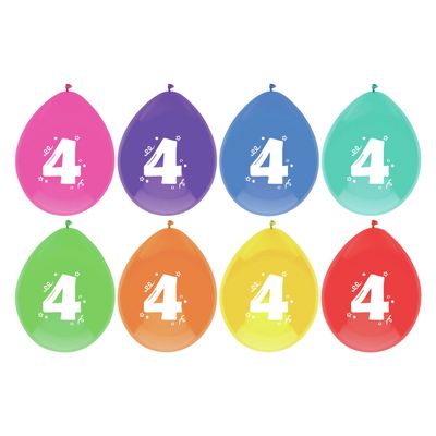 Leeftijd verjaardag thema ballonnen 4 jaar 24x stuks 29 cm