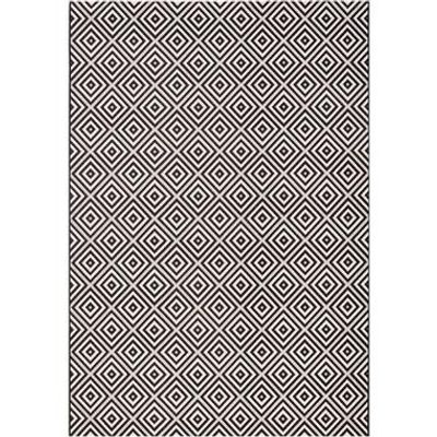 Bougari binnen/buitenvloerkleed Karo - zwart - 200x290 cm
