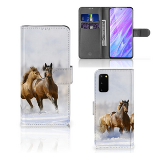 Samsung Galaxy S20 Telefoonhoesje met Pasjes Paarden