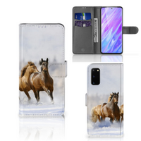 Samsung Galaxy S20 Telefoonhoesje met Pasjes Paarden - thumbnail