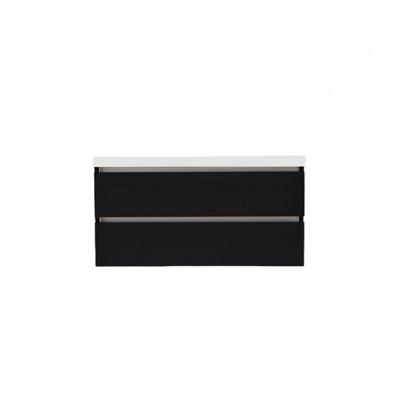 Onderkast Sanilux Trendline Met Greeplijst Aluminium 120x47x52 cm Black Oak Sanilux