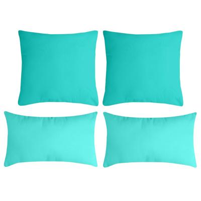 Stof Textile sierkussen Nelson - set 4x - aqua blauw - 2 formaten