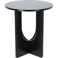 Bijzettafeltje Bari - zwart - D38x H42 cm - mdf hout - plantenpot verhoger - koffie en lampjes tafel