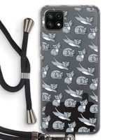Poezen: Samsung Galaxy A22 5G Transparant Hoesje met koord