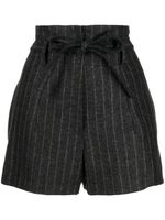 IRO short rayé à taille haute - Gris