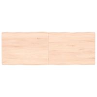 Tafelblad natuurlijke rand 140x50x4 cm massief eikenhout - thumbnail