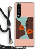 Orange lips: Sony Xperia 1 III Transparant Hoesje met koord