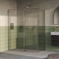BRAUER Stellar Douchecabine - 160x100x200cm - draaideur - glascoating - omkeerbaar - helder glas - Geborsteld RVS PVD GS-SRC1H160100200NG