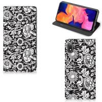 Samsung Galaxy A10 Smart Cover Black Flowers