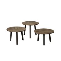 RENEW Bijzettafel 'Lazio' Teakhout, Set van 3 stuks, kleur Weather Grey