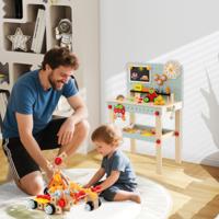 Werkbank Kinder Houten Gereedschapsbank met Bord & DIY-set Kinder Gereedschapsbank met Accessoires & Opbergruimte
