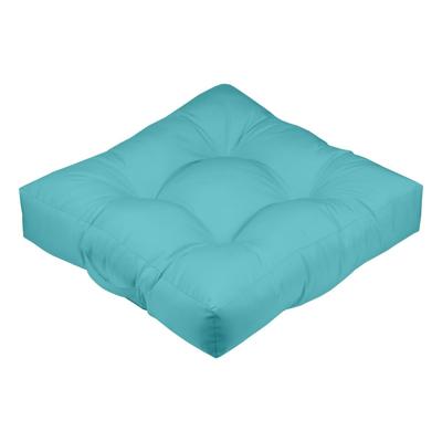 Stof Textile Vloerkussen XXL - aqua blauw - polyester - 60 x 60 x 12 cm - vierkant - Extra dik en gr