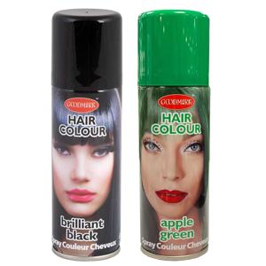 Set van 2x kleuren haarverf/haarspray van 125 ml - Zwart en Groen