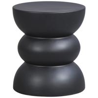 Leen Bakker - Bijzettafel Lugo - 44xØ38 Cm - Magnesiumoxide - Zwart