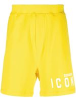 DSQUARED2 short de sport à logo imprimé - Jaune