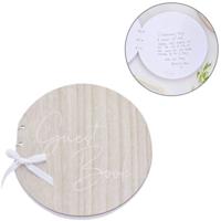 Ginger Ray gastenboek rond hout 22 cm | 5 stuks