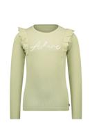 MAYCE Meisjes shirt rib ruffel - Pistache groen