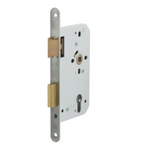 Nemef 649/46 Paniekdeurslot | DM60mm | PC72mm | krukgat 8mm gedeeld | voorplaat RVS 20x235mm afgerond | messing dag- en nachtschoot | DR 1 -