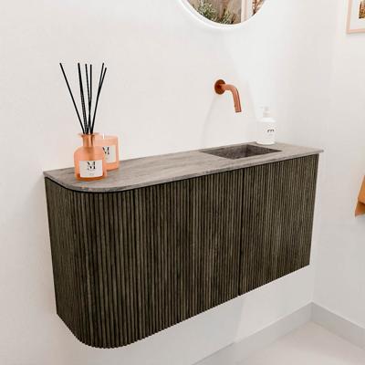 Toiletmeubel Mondiaz Joya Dlux | 81.6 cm | Meubelkleur Shadow | Faye wastafel Oza Wasbak Rechts | Zonder kraangat(en)