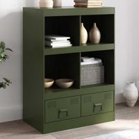 Dressoir 67x39x95 cm staal olijfgroen
