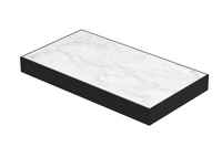 INK Tilo Contra tegelframe van gepoedercoat staal incl. watervaste constructieplaat met tegel 40x4x22 cm, mat zwart/mat wit marmer