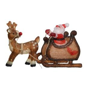 Lumineo Kerstverlichting LED figuur - kerstman met slee - voor buiten - 47 cm